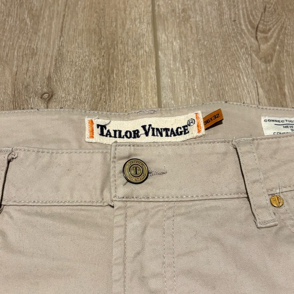 Tailor Vintage Stretch Twill 5 Pocket Summer Beige Pants, 36 x 32 - Picture 3 of 12